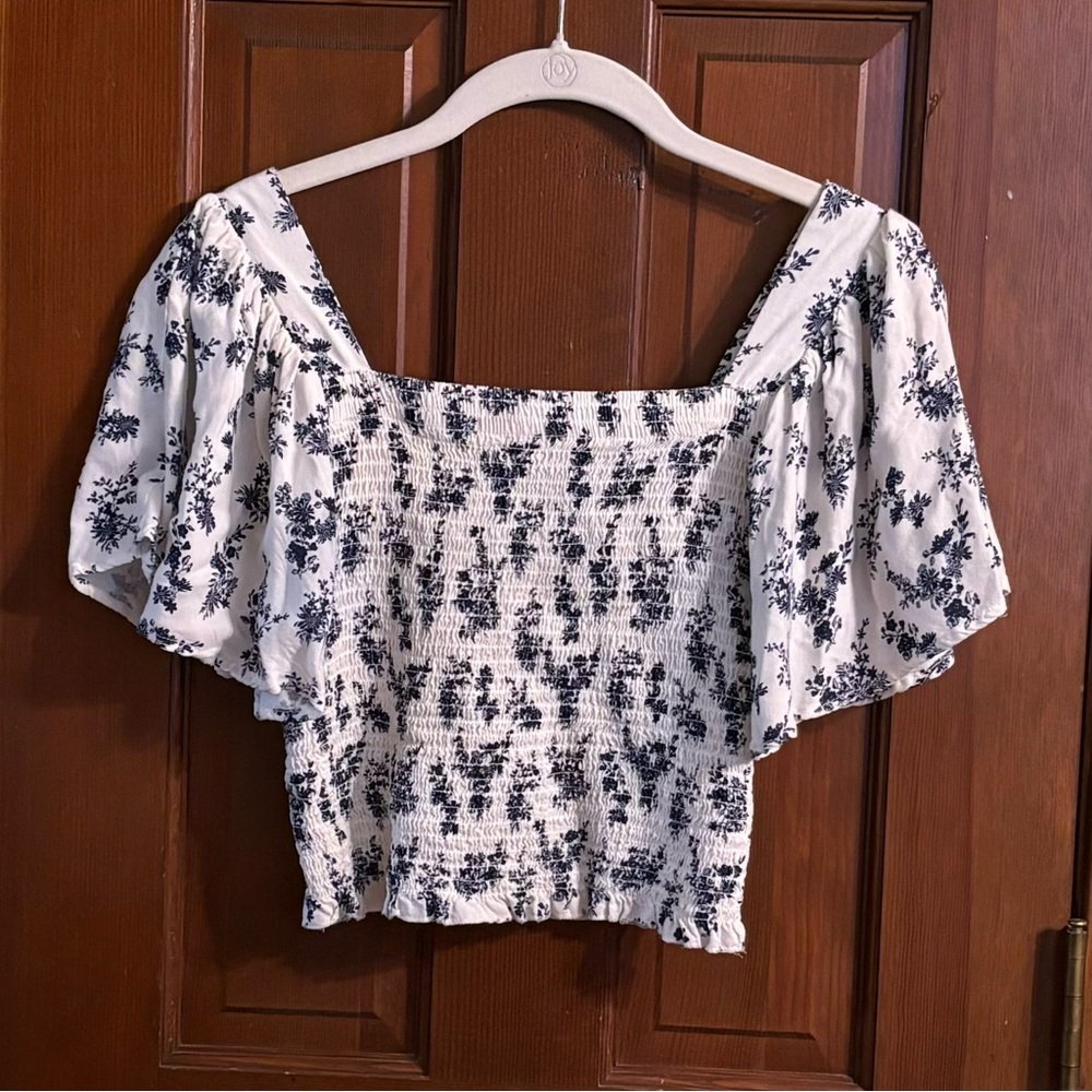 Japna Junior Floral Print Smocked Top EUC